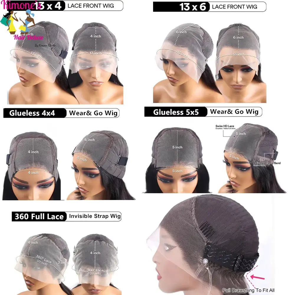 Deep Wave Glueless Invisible Strap 360 HD Full Lace Wig Human Hair 13x4 13x6 Water Wave Lace Front Wig 4x4 5x5 Closure Curly Wig Dropshipman