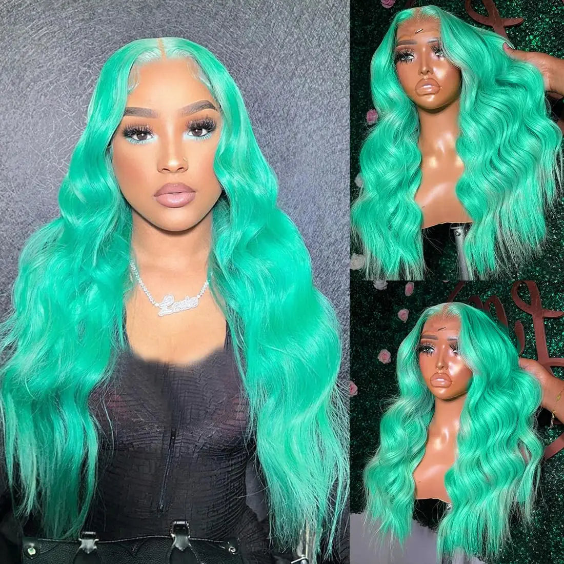 Colored Lace Front Wig | 13x6 Transparent Lace | Pink Grey Green | 200% & 220% Density | 18–44 Inches