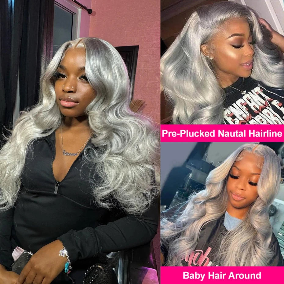 Silver Grey 13x6 HD Lace Front Wig | Body Wave & Straight | Vietnamese Remy Hair | Kimone's Hair Deluxe