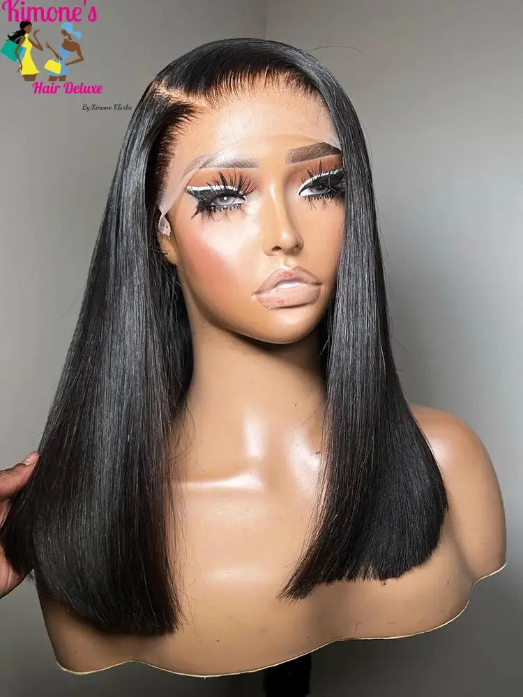 13x4 Lace Front Human Hair Wig Transparent Lace Frontal Wigs For Black Women Short Bob Wig Multiple Remy Straight Natural Wig Dropshipman