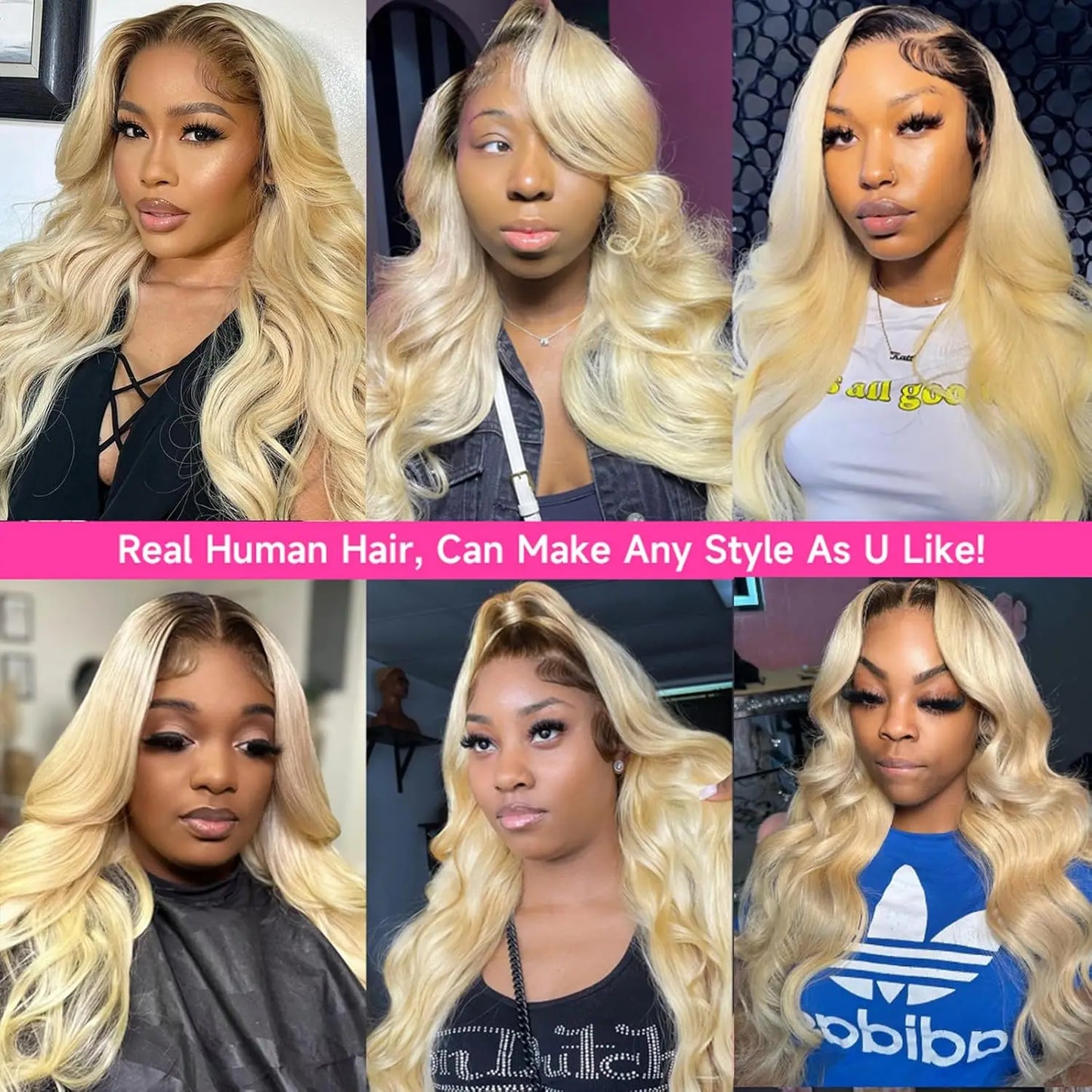 613 Blonde Wig With Dark Roots Human Hair Undetectable 13x6 HD Lace | Body Wave & Straight | 16–42 Inch | Kimone's Hair Deluxe