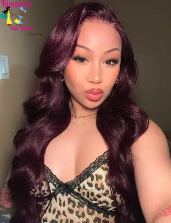 Black Cherry Body Wave Wig | Bold Color, Effortless Waves | 13x4 HD Lace, Everyday Wear, Glueless | Kimone's Hair Deluxe Kimone's Hair Deluxe