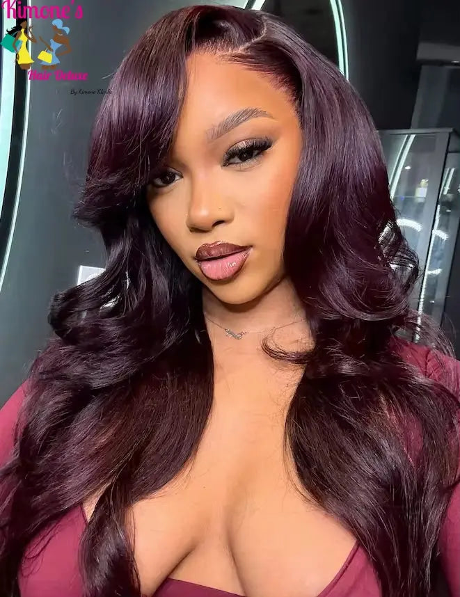 Black Cherry Body Wave Wig | Bold Color, Effortless Waves | 13x4 HD Lace, Everyday Wear, Glueless | Kimone's Hair Deluxe Kimone's Hair Deluxe