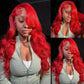 Bold Color Body Wave 13x4 HD Lace Front Wig | Red | Pre-Plucked | 20"-32" Kimone's Hair Deluxe