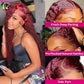 HD Transparent Lace 200 Density 13x4 13x6 Full Frontal Lace 99j Burgundy Preplucked Colored Deep Wave Frontal Human Hair Wig Dropshipman