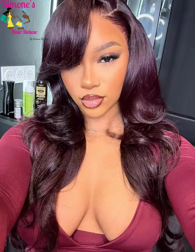 Black Cherry Body Wave Wig | Bold Color, Effortless Waves | 13x4 HD Lace, Everyday Wear, Glueless | Kimone's Hair Deluxe Kimone's Hair Deluxe