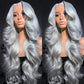 Silver Gray Body Wave Wig | 13x6 HD Transparent Lace | 200%-220% Density | Brazilian Remy Kimone's Hair Deluxe