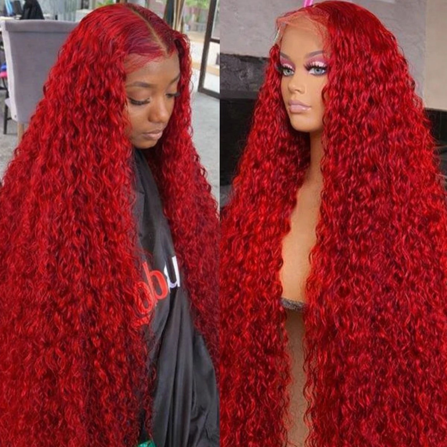 99J Red Deep Wave Wig | 13x4 & 13x6 HD Lace Front | Brazilian Human Hair | 180%-200% Density | Kimone's Hair Deluxe