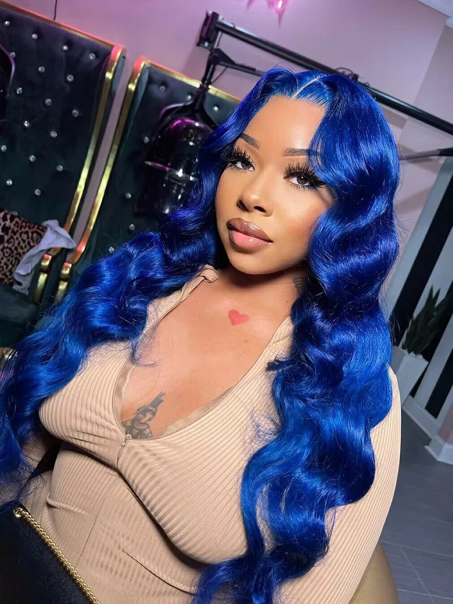 Blue Body Wave & Straight Wig | 13x4 HD Lace Front | Brazilian Human Hair | Pre-Plucked | Kimone's Hair Deluxe