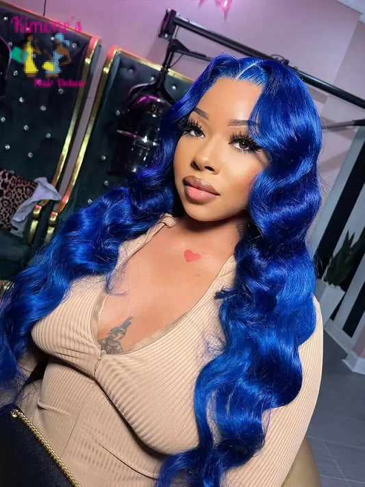 Blue Body Wave & Straight Wig | 13x4 HD Lace Front | Brazilian Human Hair | Pre-Plucked | Kimone's Hair Deluxe Kimone's Hair Deluxe