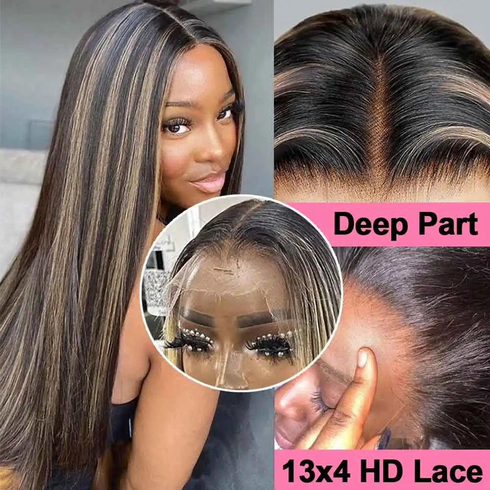 Ombre Blonde Highlight Wig | 13x4 & 13x6 HD Lace Front | Body Wave & Straight Human Hair Wig