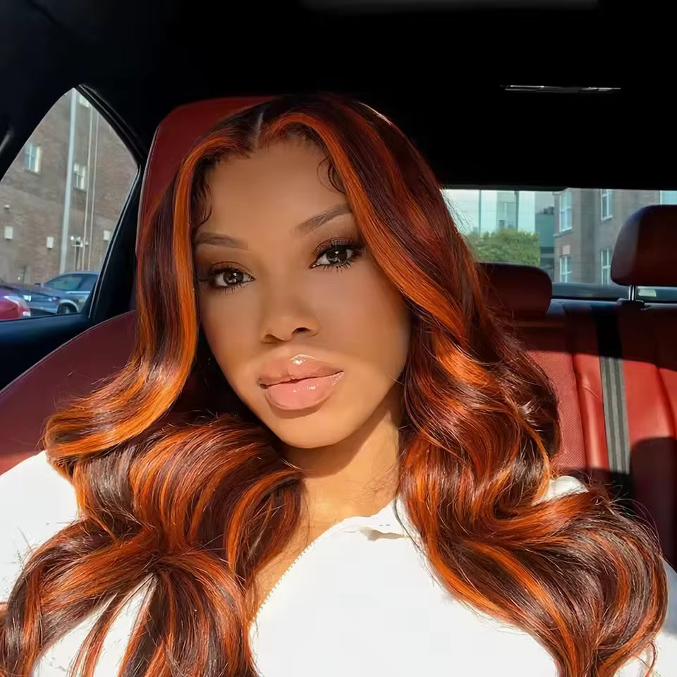 Vacation Hair | Ginger Brown Highlight Body Wave Wig | 13x4 HD Lace Glueless 16–36" Kimone's Hair Deluxe