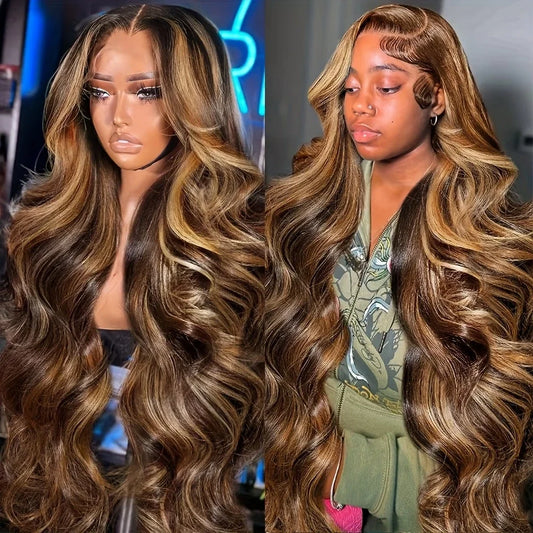 P4/27 Honey Blonde Highlight Body Wave Wig | 13x4 13x6 Undetectable Lace | Kimone's Hair Deluxe Dropshipman