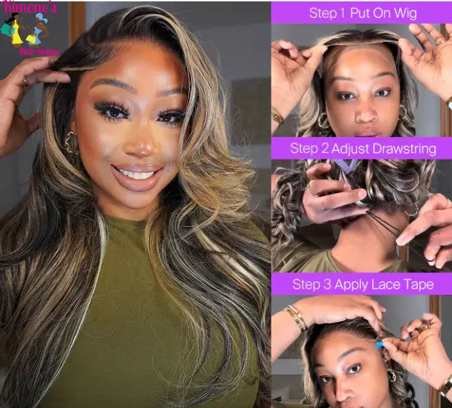 1B/27 Ombre Highlight Body Wave Wig | 13x6 Undetectable HD Lace | Pre-Plucked | Everyday Wear, Glueless | Kimone's Hair Deluxe Kimone's Hair Deluxe