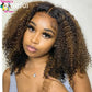 Premium 10A 6x5 Glueless Lace Human Hair Wigs Ready To Wear And Go Short Curly Ombre Highlights Brown Blonde Ginger Colored Wigs Dropshipman