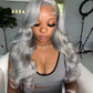 Silver Gray Body Wave & Straight Wig | 13x6 HD Transparent Lace | 200%-220% Density | Brazilian Remy Kimone's Hair Deluxe