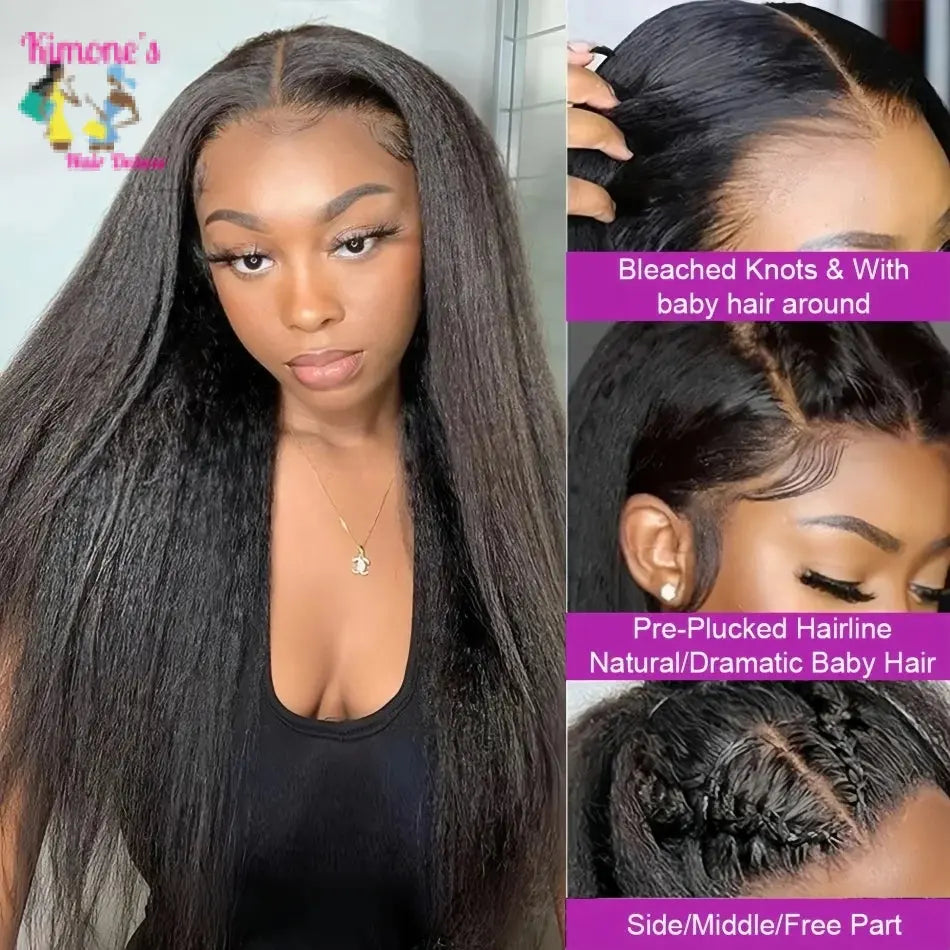 360 Full Lace Wig | Kinky Straight Human Hair | HD Lace | 200% & 250% Density | 16–40 Inches Kimone's Hair Deluxe