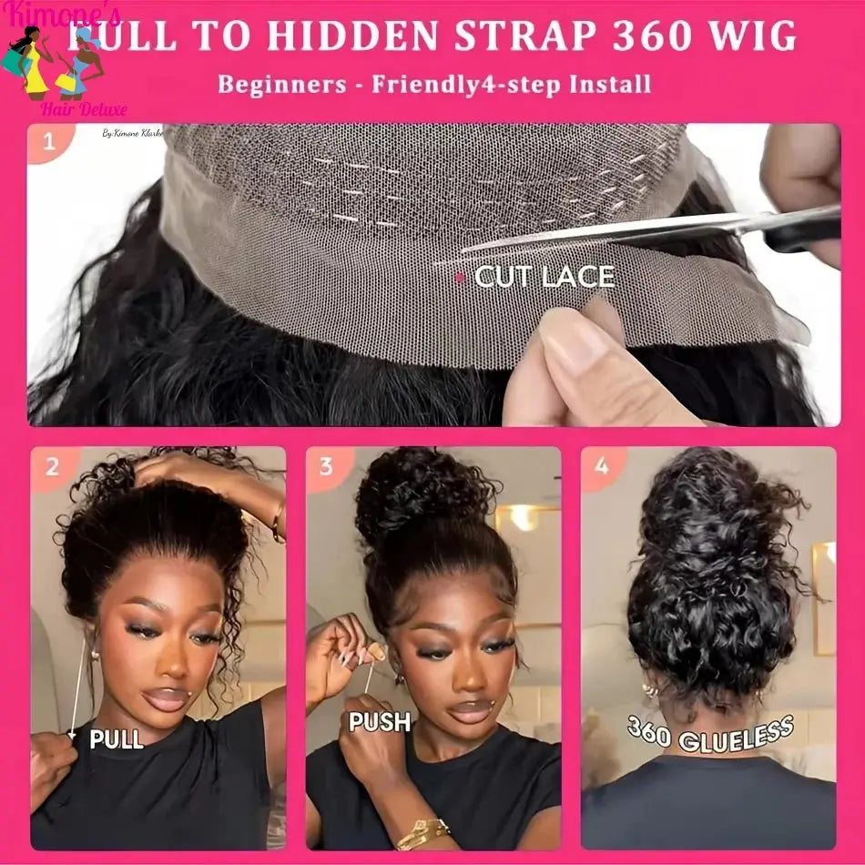 Deep Wave Glueless Invisible Strap 360 HD Full Lace Wig Human Hair 13x4 13x6 Water Wave Lace Front Wig 4x4 5x5 Closure Curly Wig Dropshipman