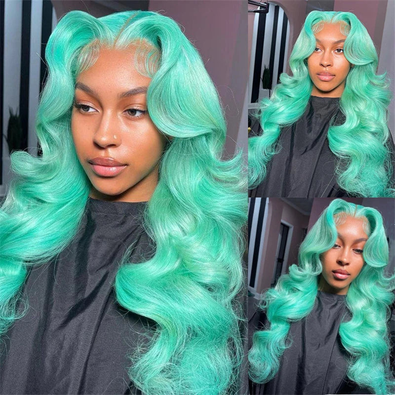 Colored Lace Front Wig | 13x6 Transparent Lace | Pink Grey Green | 200% & 220% Density | 18–44 Inches