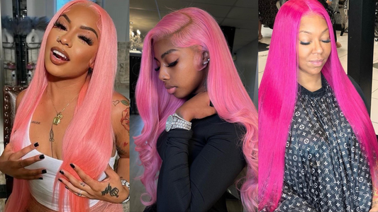 12A Pink Colored 13x4  Lace Wig 180%  HD Transparent Wig 10-26