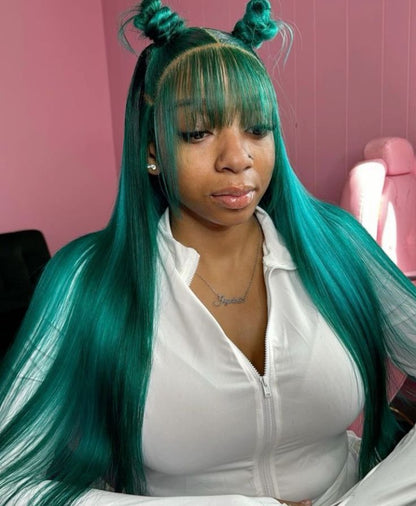 Emerald Green Body Wave & Straight Wig | 13x6 HD Lace Front | Virgin Human Hair | Pre-Plucked | Kimone's Hair Deluxe Kimone's Hair Deluxe