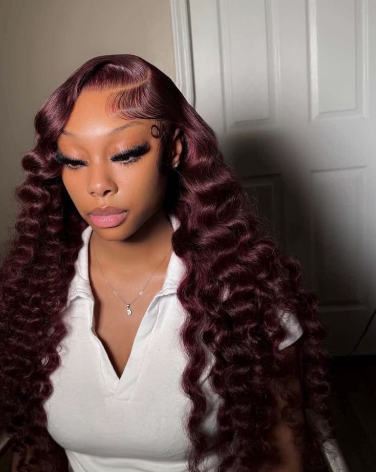 Effortless Waves 99J Burgundy Loose Wave HD Lace Front Wig