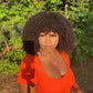 Afro Kinky Curly Wig With Bangs Full Machine Made Scalp Top 200% Density Virgin Brazilian Short