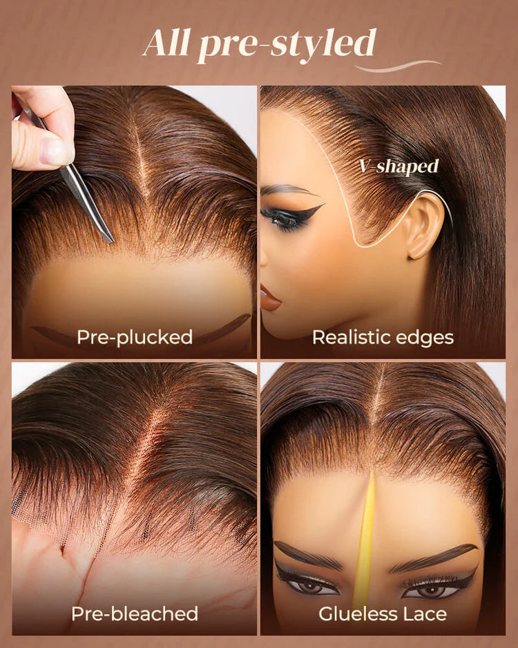 Sleek & Silky Chocolate Brown 13x4 HD Lace Front Wig | Bone Straight | 180% Density | 16"-30" Kimone's Hair Deluxe