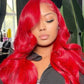 Bold Color Body Wave Wig | Hot Red | 13x6 HD Lace | 180%-250% Density | Brazilian Remy Kimone's Hair Deluxe