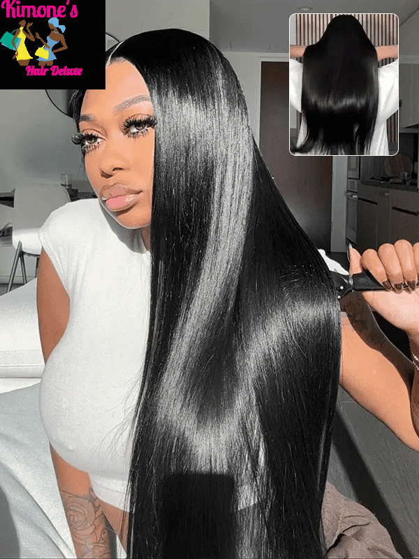 220% Density Bone Straight Wig | 13x6, 13x4 & 360 HD Lace Front | Pre-Plucked Brazilian Human Hair | Kimone's Hair Deluxe Kimone's Hair Deluxe