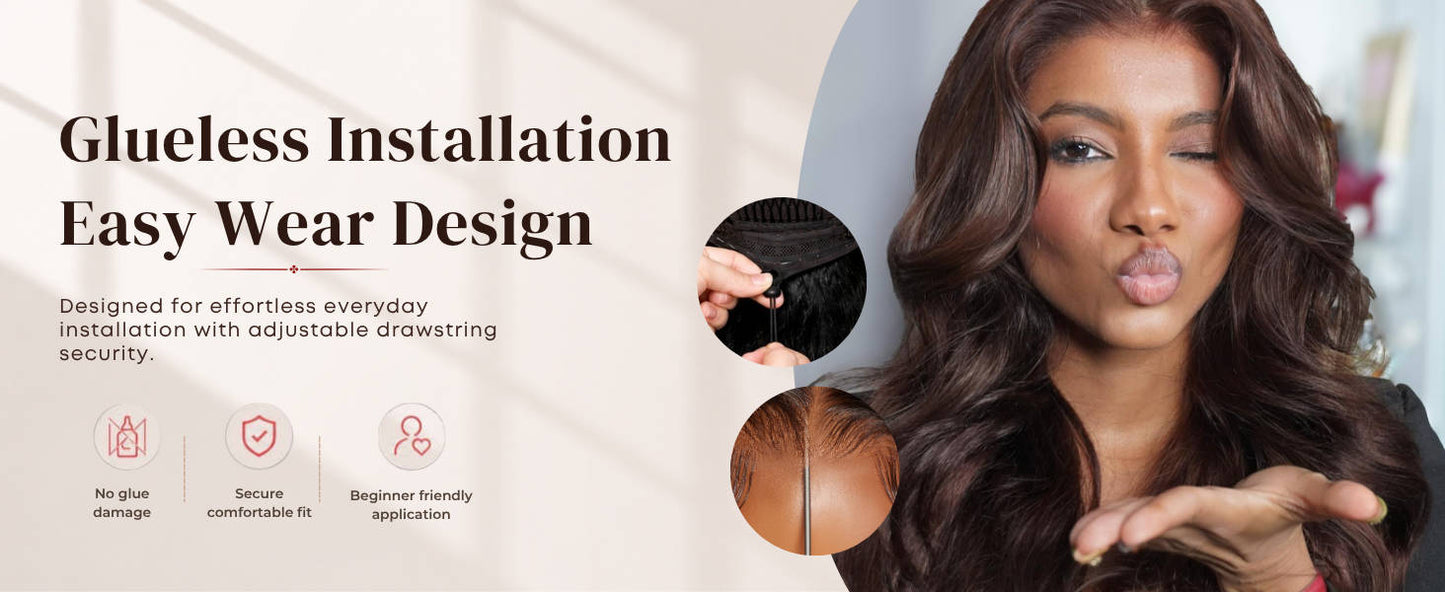 Vacation Hair Loose Wave Glueless Wig | Chocolate Brown | 180% Density | 18"-26" Dropshipman