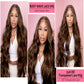 Multi-angle view of 13x6 HD Transparent Lace Front Wig in Chestnut Brown Body Wave 100% Human Hair