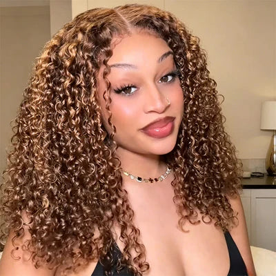 P4/27 Highlight Water Wave Wig | 13x6 HD Lace Front | Brazilian Human Hair | Kimone's Hair Deluxe