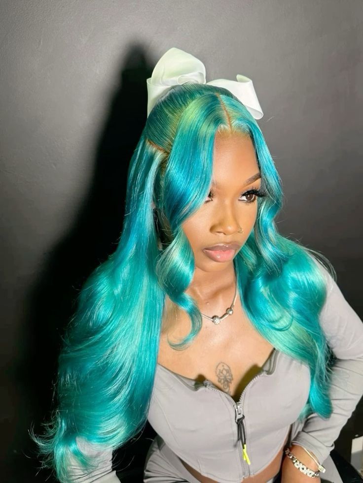 Turquoise Body Wave & Straight Wig | 13x6 HD Lace Front | 100% Virgin Human Hair | Pre-Plucked | Kimone's Hair Deluxe Dropshipman