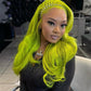Neon Green Body Wave & Straight Wig | 13x6 HD Lace Front | Virgin Human Hair | Pre-Plucked | Kimone's Hair Deluxe Kimone's Hair Deluxe