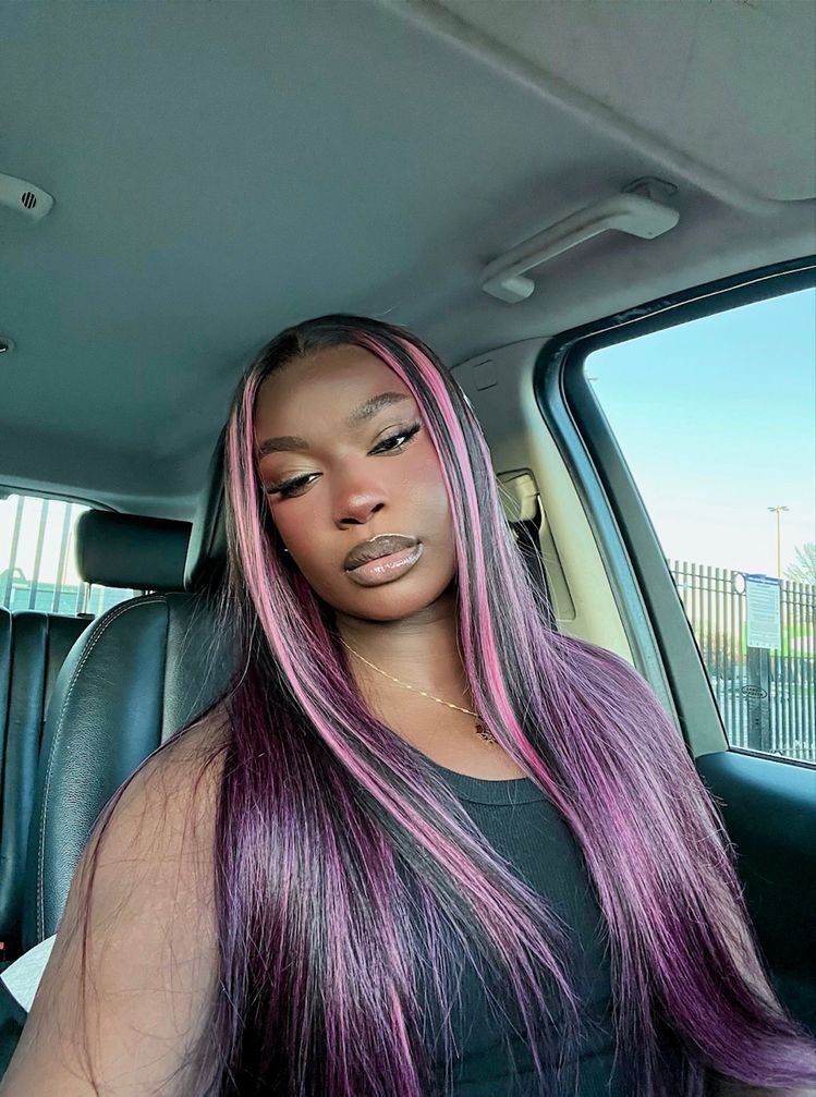 1B/Pink Skunk Stripe Body Wave Wig | 13x6 HD Lace Front | 180% Density | Pre-Plucked | Kimone's Hair Deluxe