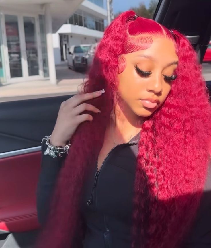 Bold Color | Pink Deep Wave Wig | 13x6 HD Lace Front | 180% Density | 100% Human Hair | 20"-34"