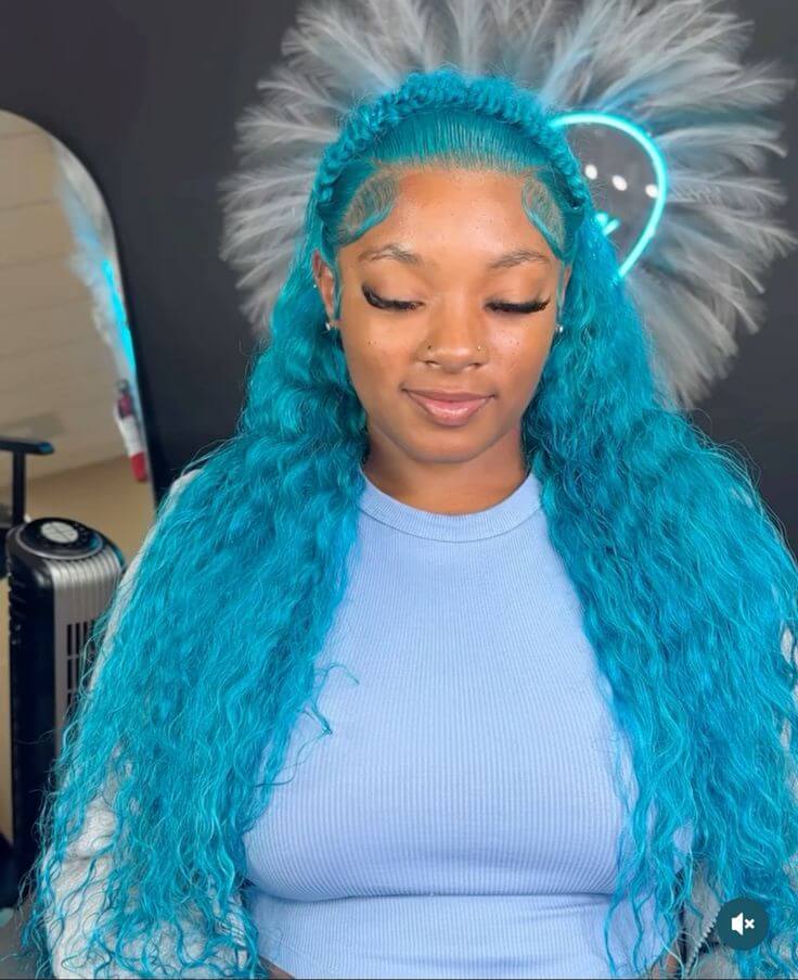 Turquoise Deep Wave Wig | Mermaid Hair | 13x4 HD Lace | 18–32 Inches