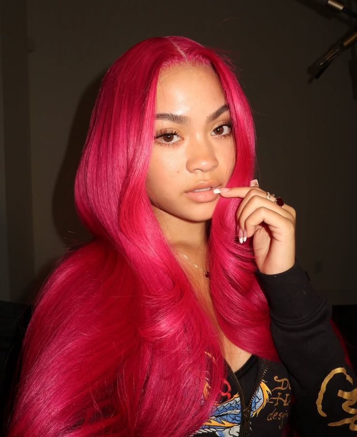 Strawberry Pink Body Wave & Straight Wig | 13x6 HD Lace Front | 100% Virgin Human Hair | Pre-Plucked | Kimone's Hair Deluxe Kimone's Hair Deluxe