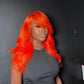 Vibrant Orange Body Wave & Straight Wig | 13x6 HD Lace Front | 100% Virgin Human Hair | Pre-Plucked | Kimone's Hair Deluxe Kimone's Hair Deluxe
