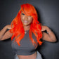 Vibrant Orange Body Wave & Straight Wig | 13x6 HD Lace Front | 100% Virgin Human Hair | Pre-Plucked | Kimone's Hair Deluxe Kimone's Hair Deluxe