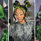 13x4 HD  Green Skunk stripe 180% Brazillian Remy Lace Front 14-26