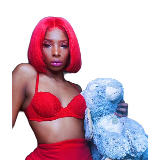 13x4 Red HD bob Lace Frontal 180% Straight 10-14