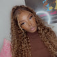Highlight 13X4 Transparent 4/27 Ombre Lace Frontal Wigs Pre Plucked 10A Brazilian Remy Hair Wig