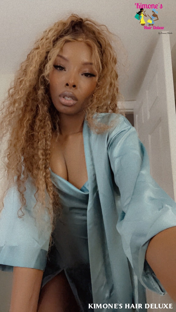 Highlight 13X4 Transparent 4/27 Ombre Lace Frontal Wigs Pre Plucked 10A Brazilian Remy Hair Wig