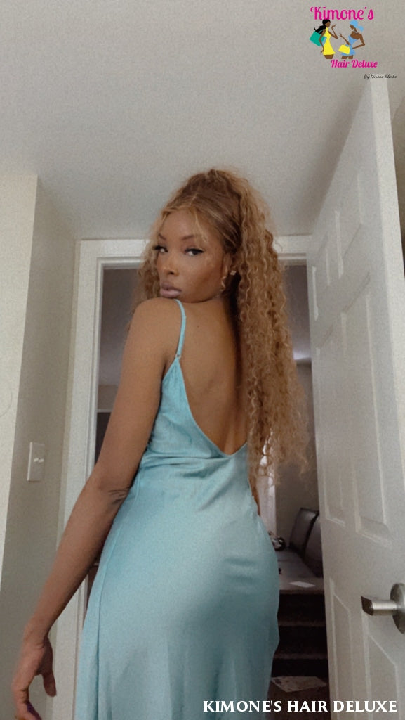 Highlight 13X4 Transparent 4/27 Ombre Lace Frontal Wigs Pre Plucked 10A Brazilian Remy Hair Wig