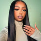 13x6 HD 10A Natural Black 200% Lace Front Straight Wigs 12-26 in