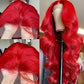 Red Body Wave Lace Front Wig | 13x4 & 13x6 HD Lace | Burgundy 99J | 16–36 Inches