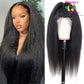 Itallian Yaki Lace Front Wigs 13X4 Transparent 10A Kinky Straight Human Hair Wig Virgin Brazilian