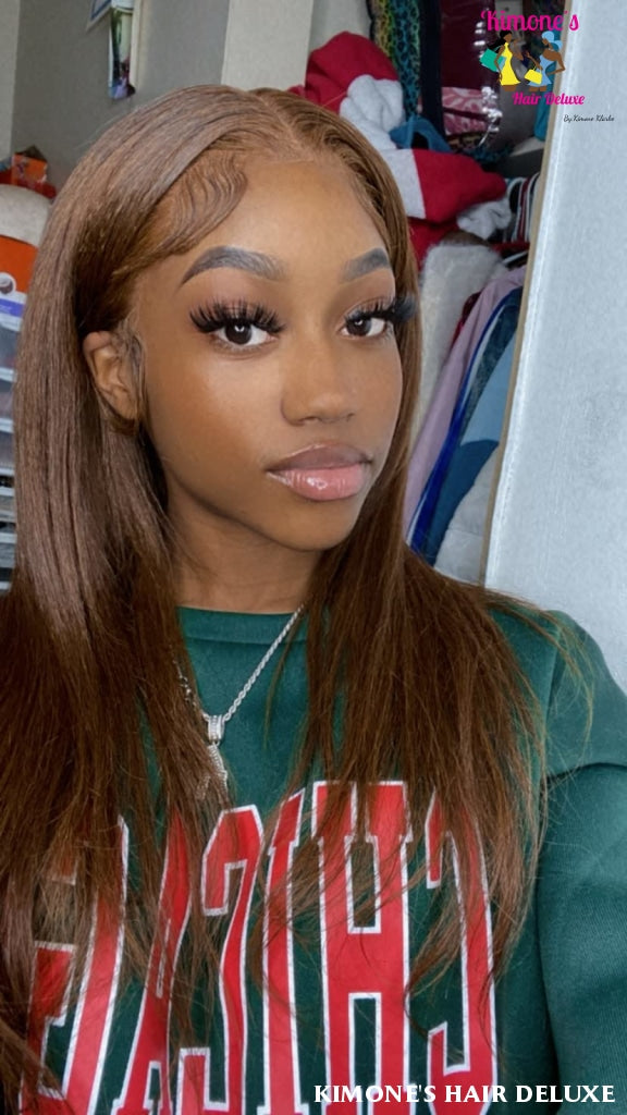 Itallian Yaki Lace Front Wigs 13X4 Transparent 10A Kinky Straight Human Hair Wig Virgin Brazilian
